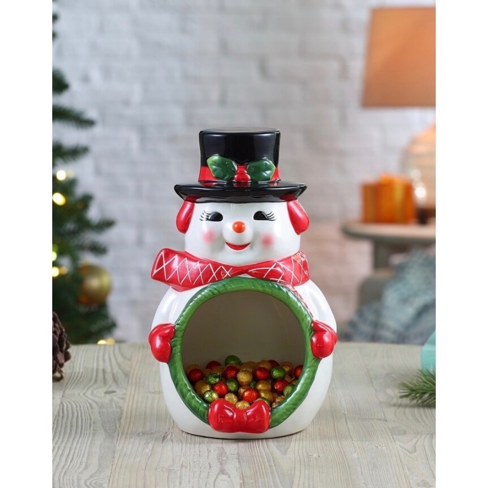 Mr. Christmas 90th Anniversary Snowman Motion Activated Musical Candy Bowl